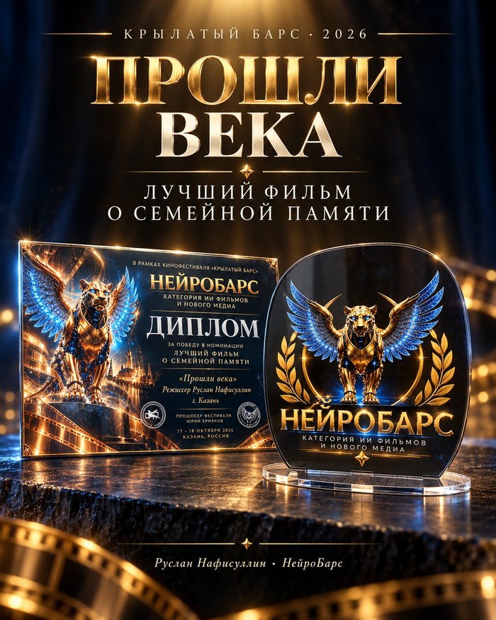 Награда и диплом фильма «Прошли века»